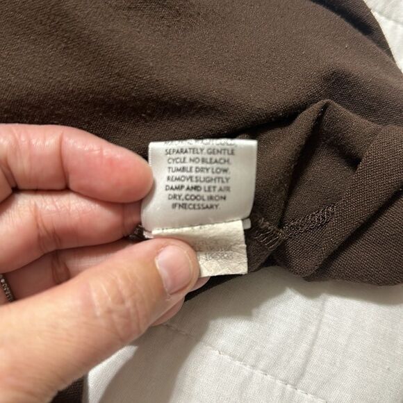 Eileen Fisher M Brown Criss Cross Back Spaghetti Strap Long Camisole Top - Picture 8 of 11